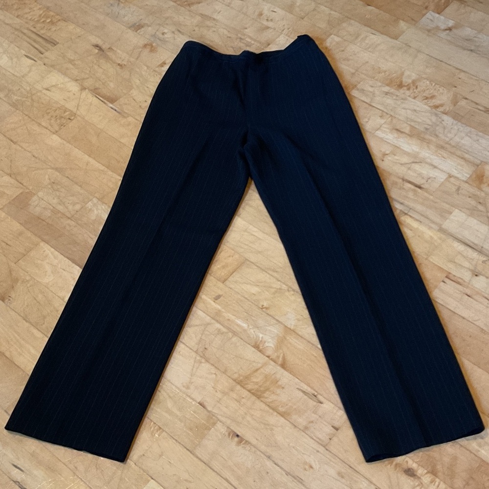 Black Dark Pinstripe Slack Pants
